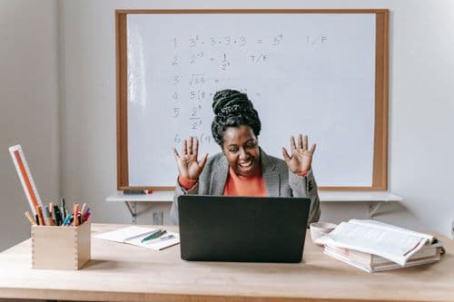 Tutor teaching a lesson online